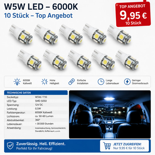T10 12v led lampe - led,